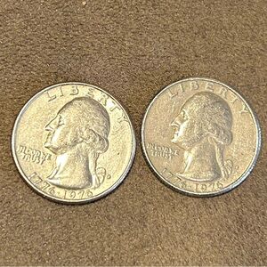 US 1776-1976 Bicentennial Silver Quarter Coins with George Washington